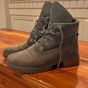 GRAY SUEDE TIMBERLAND BOOTS
